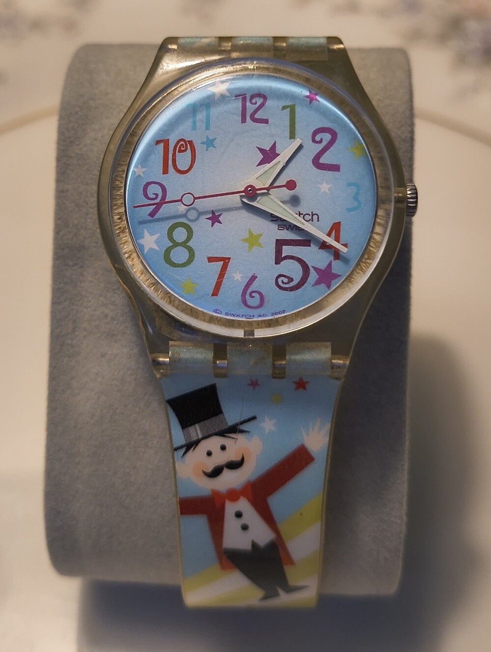 Vtg Swiss Swatch Watch CIRCUS PARTY Clown Lion Monkey Working